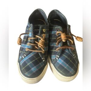 Sperry Seacoast Tartan Plaid Classic Deck Shoes with Leather Laces